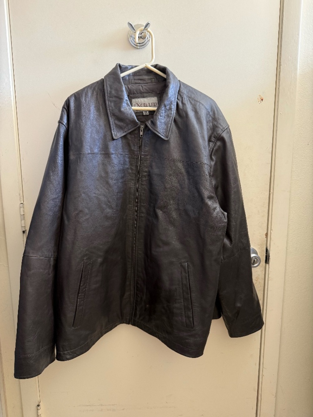 Excelled men's leather jacket, 3XL, brown